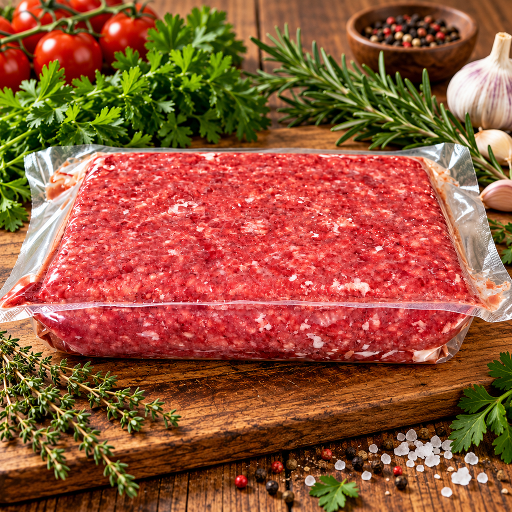 Ground Lamb (Minced) vacuum-sealed pack