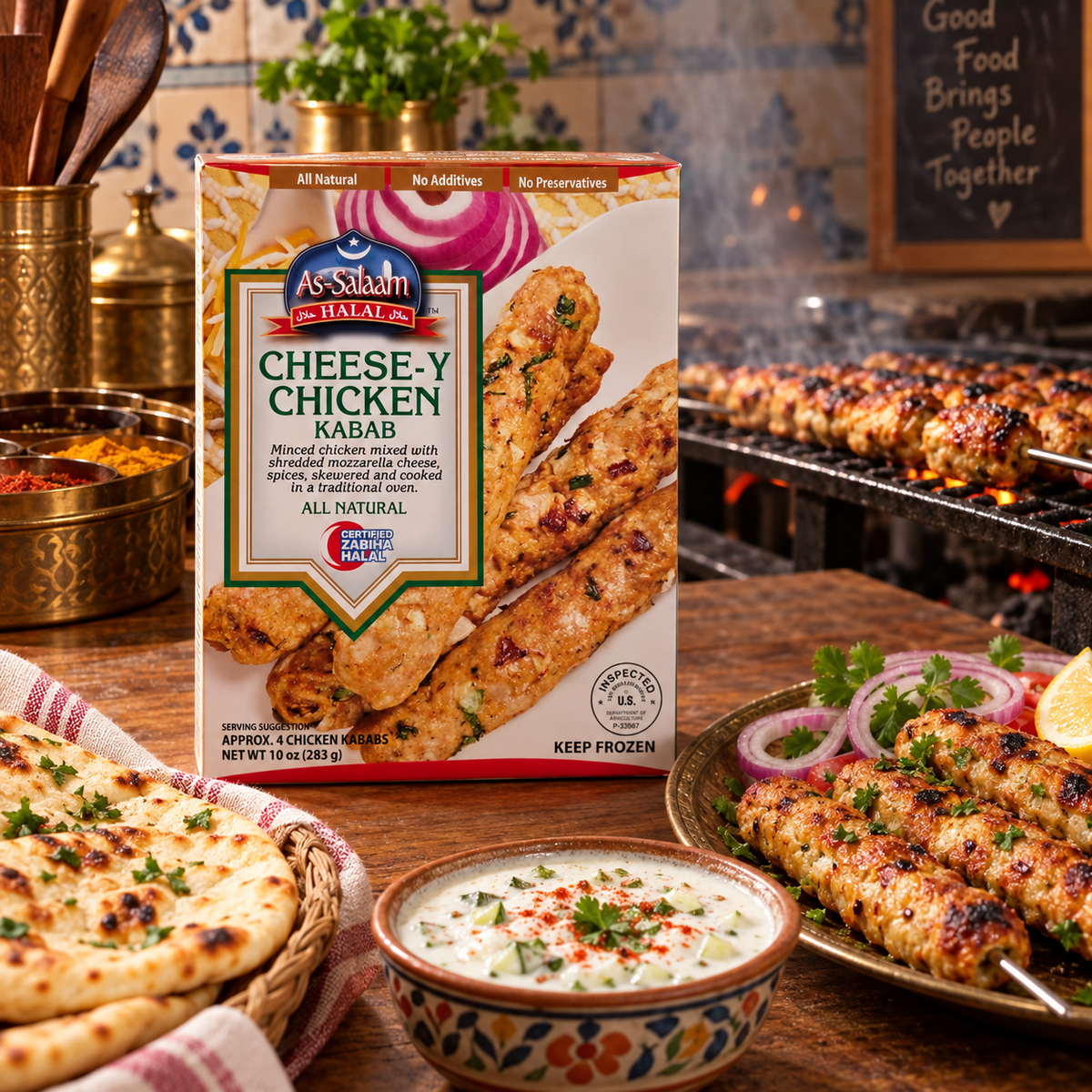 Cheese-y Chicken Kabab — 10 oz  (Fully cooked)