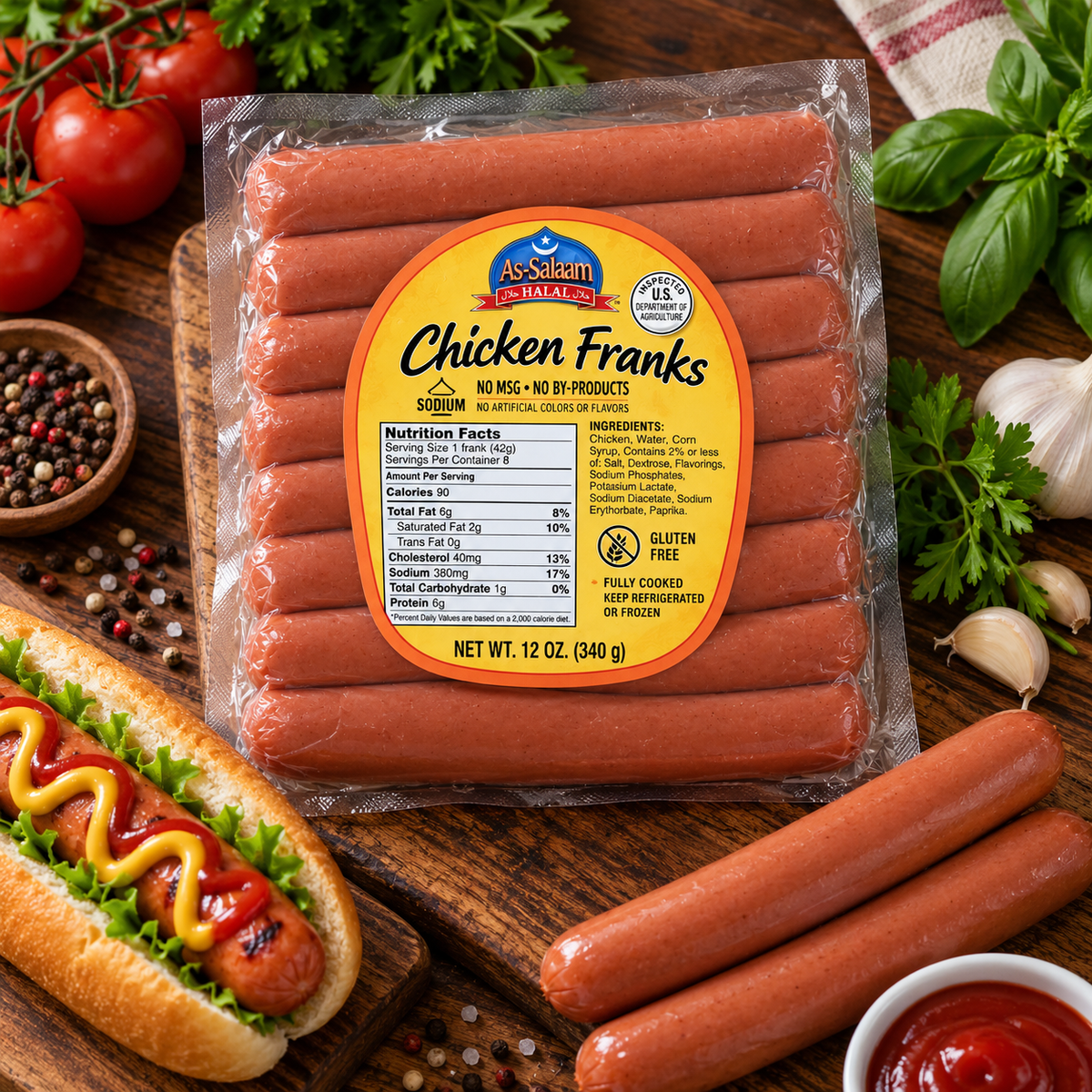 Halal Chicken Hot Dogs – Premium Quality (As-Salaam)