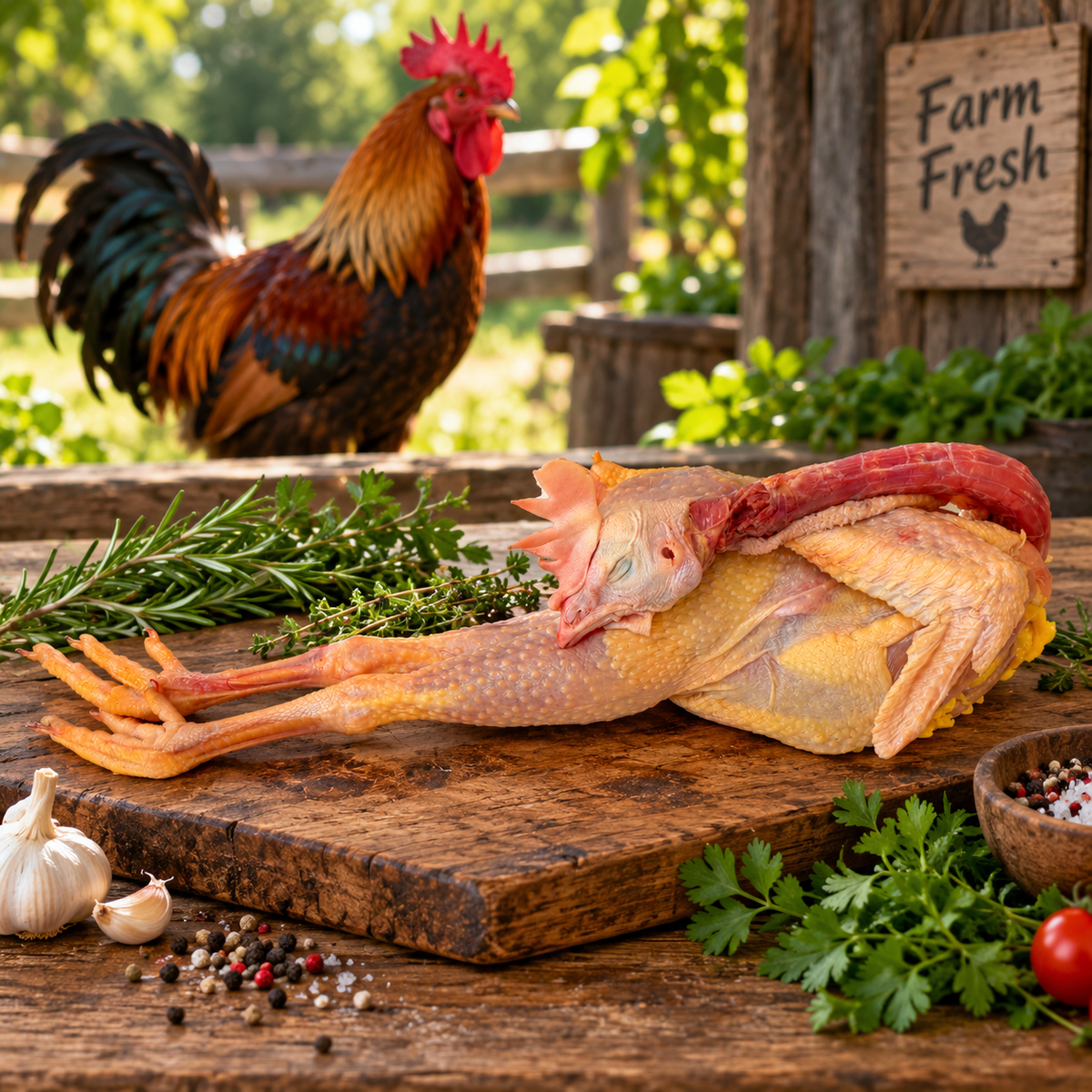 Whole Rooster W/Skin - Farm Fresh