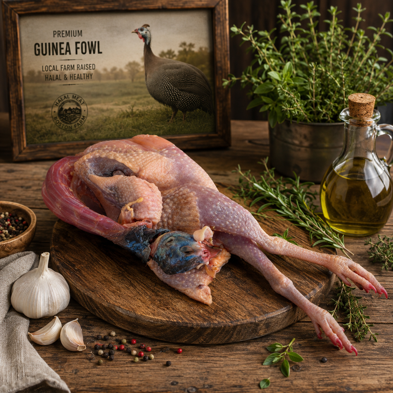 Whole Guineafowls with Skin