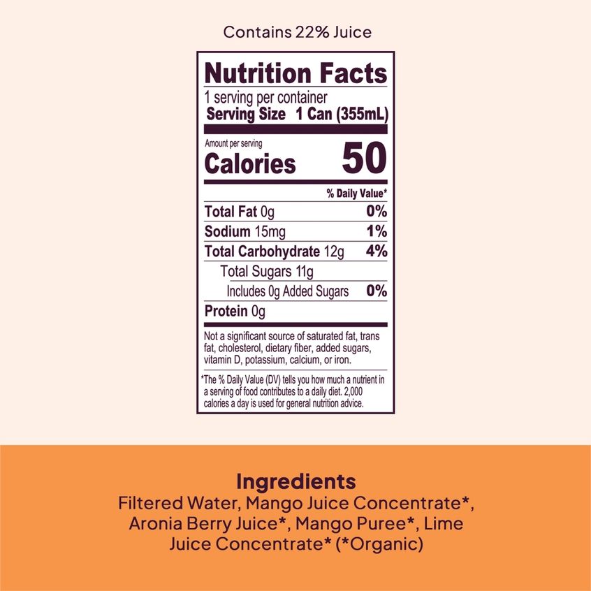 Organic Mango, Lime & Aronia Berry