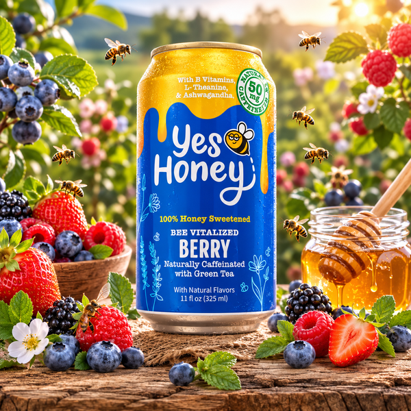Yes Honey Berry  Functional Soda  No Corn Syrup  Caffeine