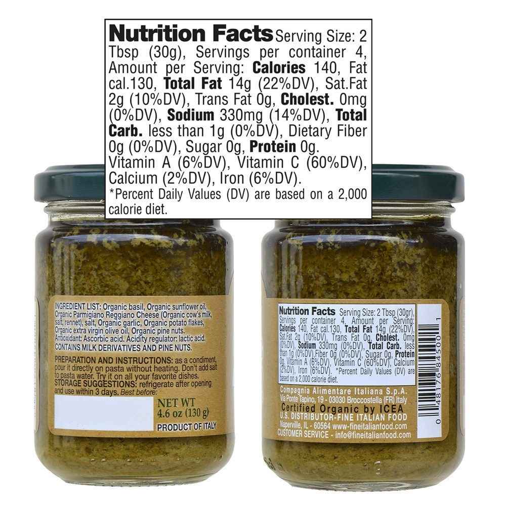 Mantova Organic Pesto Genovese, 4.6 oz