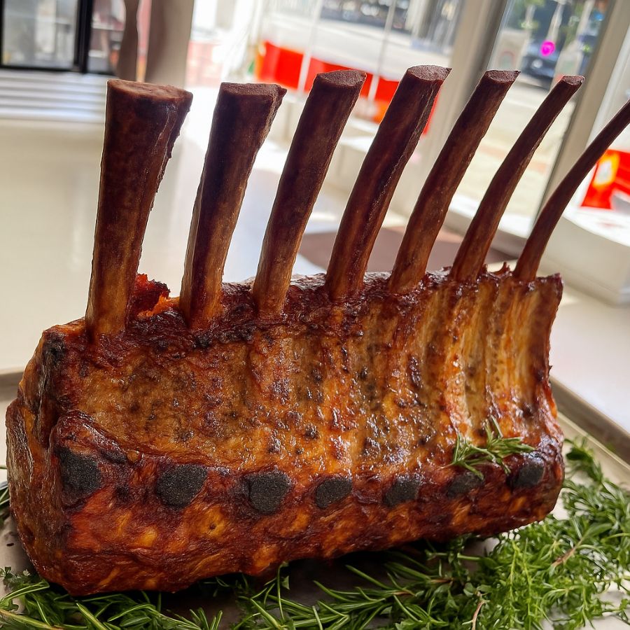 Tomahawk Rack Ribs Tomahawk Ribeye Steak Rack - Halal Meat Boston